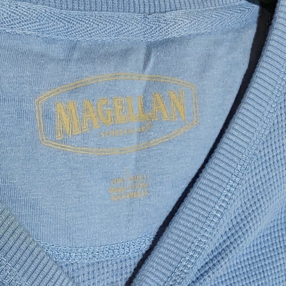 Magellan Sportswear Waffle Knit Crew Neck Shirt Size L - Picture 5 of 5